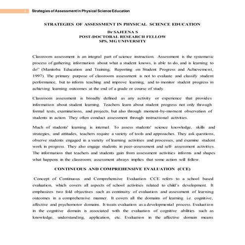 Classroom assessment, cce, achievement test, dignostic test