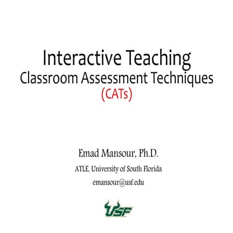 Classroom Assessment Techqniques CATs-Emad Mansour