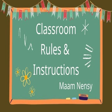 Classroom Commands Illustrative Blackboard Design 2 Pptx