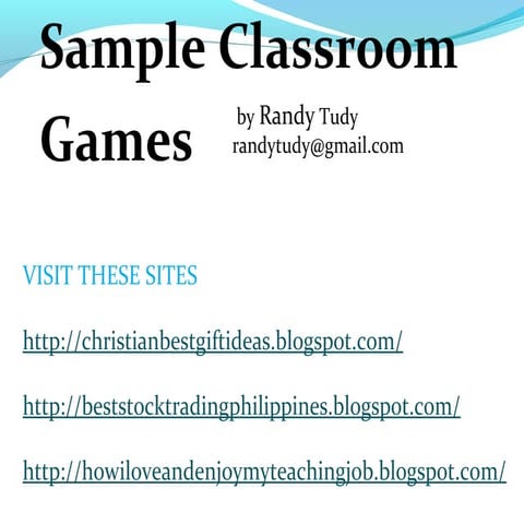 Classroom games