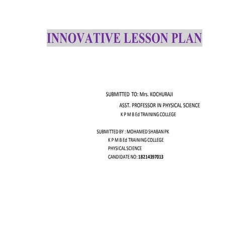 Innovative lesson plan | DOCX