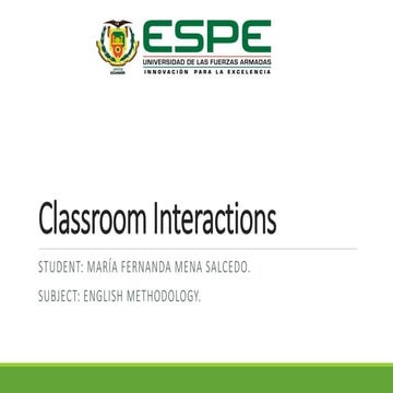 Classroom interactions