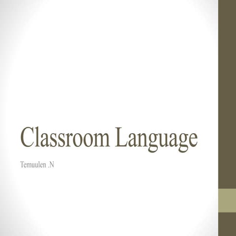 Classroom language