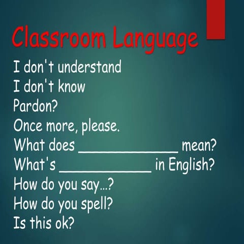 Classroom language