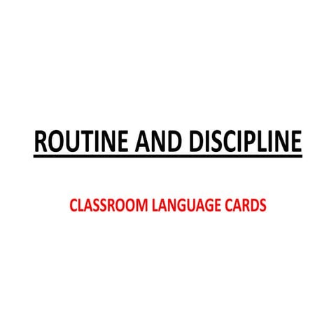 Classroom language cards routine and discipline