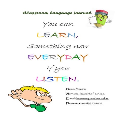 Classroom language journal