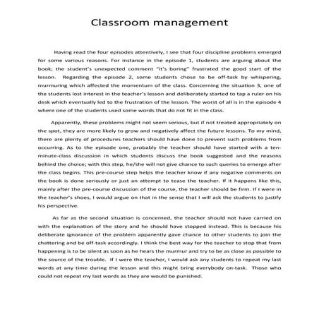 Classroom management