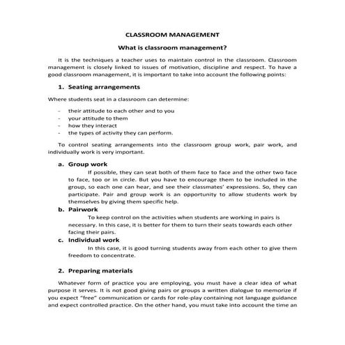 Classroom management