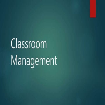 Classroom management