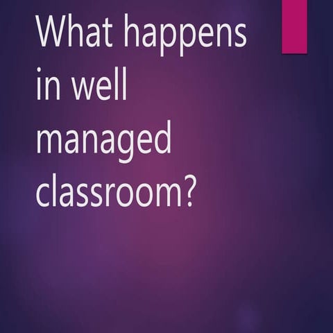 Classroom management