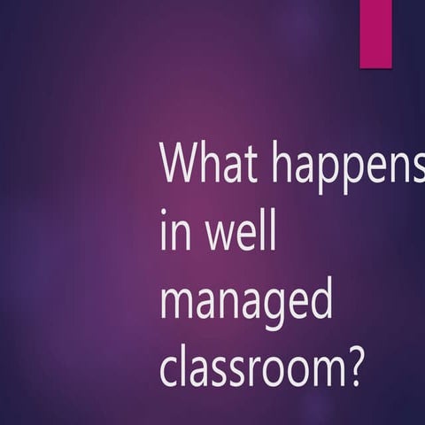 Classroom management