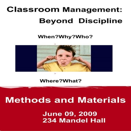 Classroom Management Beyond Discipline