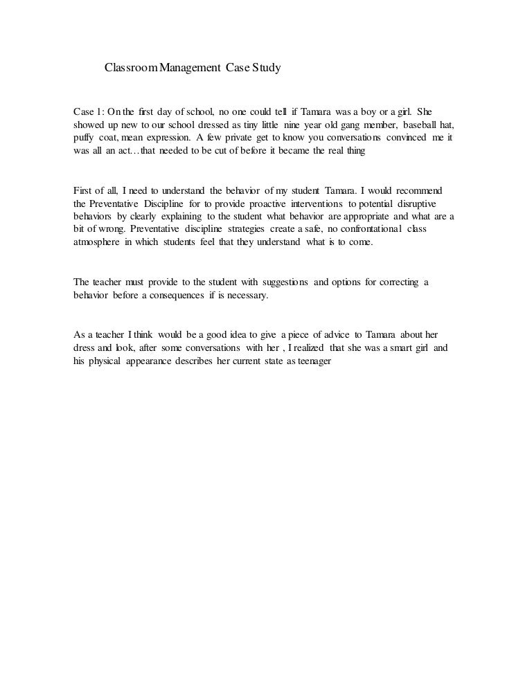 Classroom management case study