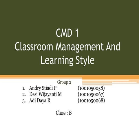 Classroom management and learning style
