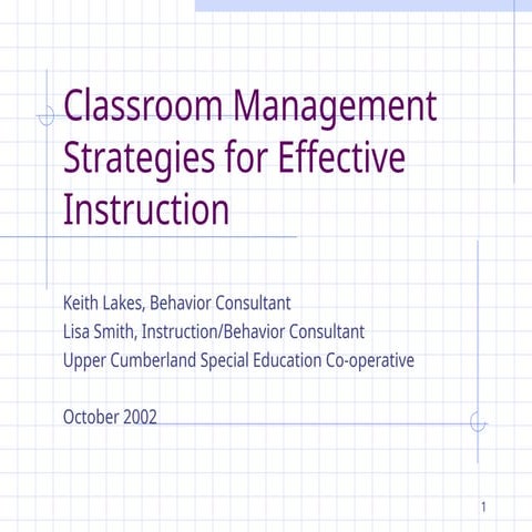 classroom management strategies for effective instruction.ppt