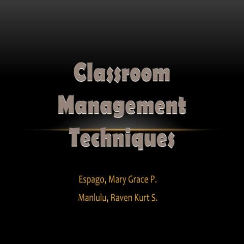 Classroom management techniques