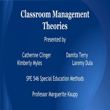 Classroom management theories
