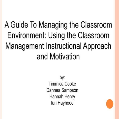 Classroom Management and Motivation Tips