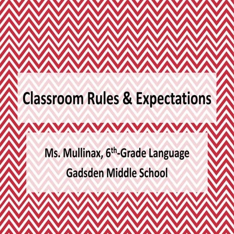 Ms. Mullinax's Classroom Management Plan