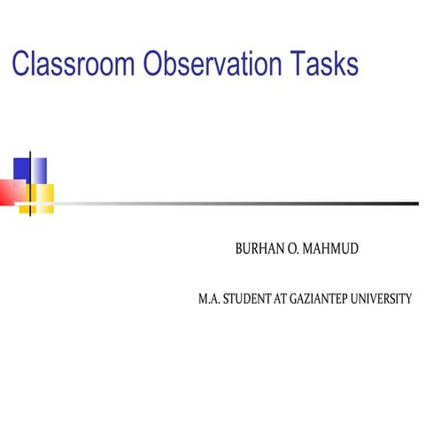 Classroom observation tasks1