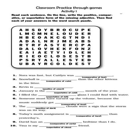 Classroom practice through games