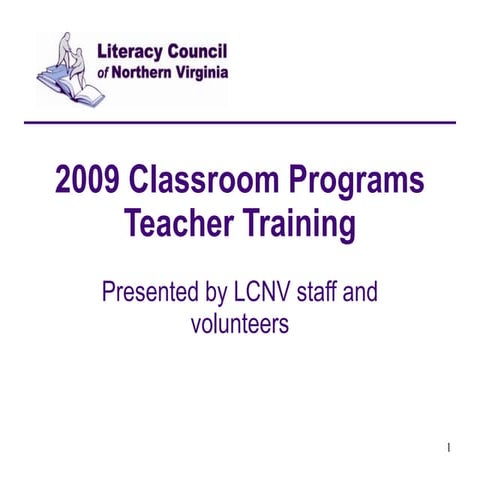 Classroom Programs Teacher Training As Of 04.23.09