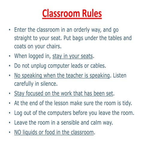 Classroom rules