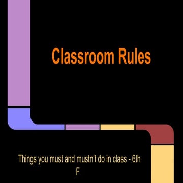 Classroom rules   6th f