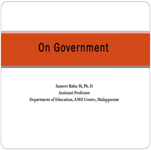 Forms of Government-Basic Ideas