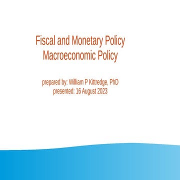 Fiscal and Monetary Macroeconomic Policy