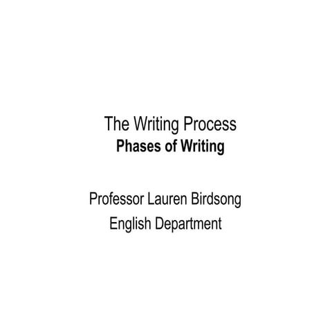 The Writing Process - Phases of Writing