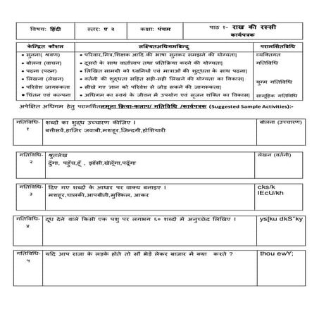 Class v  hindi- btb