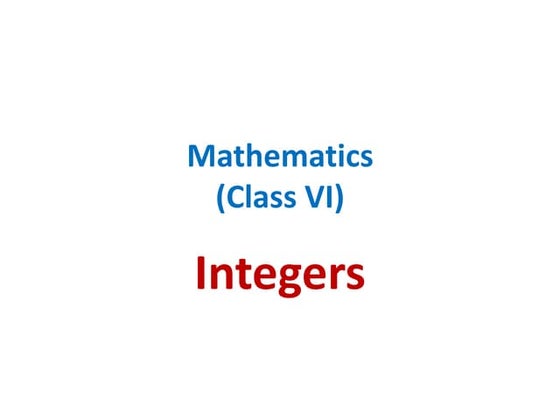 7th integers class 7 ppt | PPT