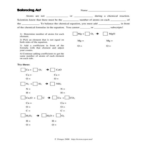 Class vii   hw link - balancing equation - balance act