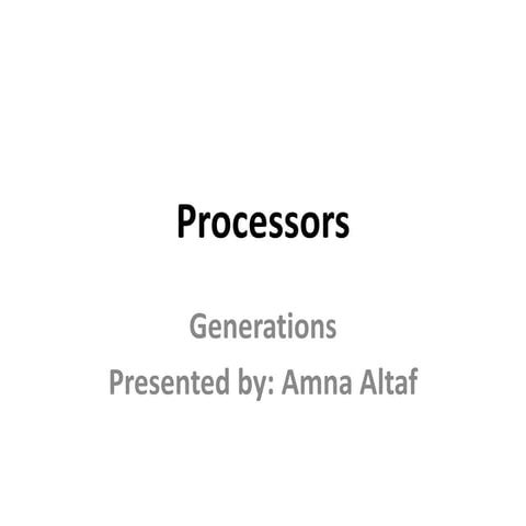 Intel core i7 processors | PPTX