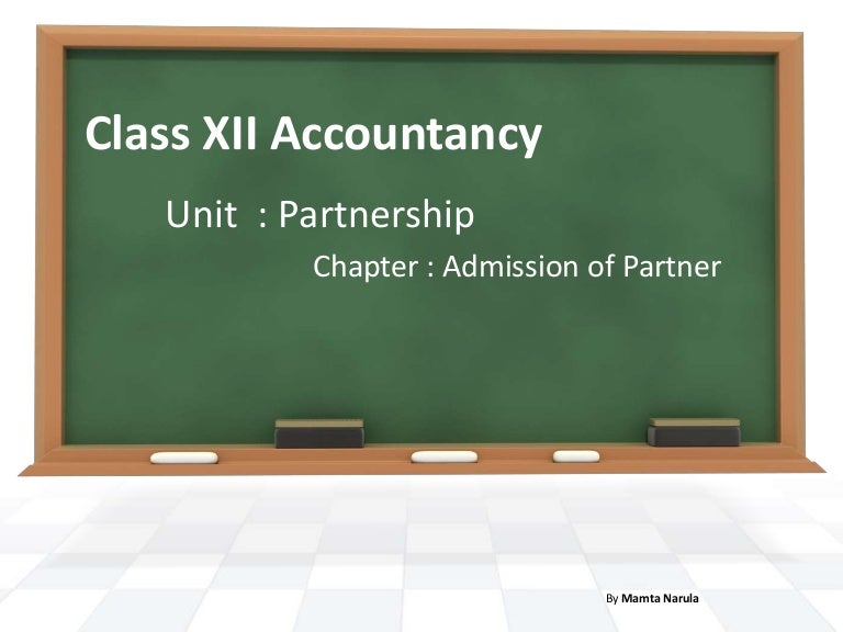 Class Xii Accountancy Partnership