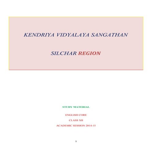 Class XII English Core Study Material