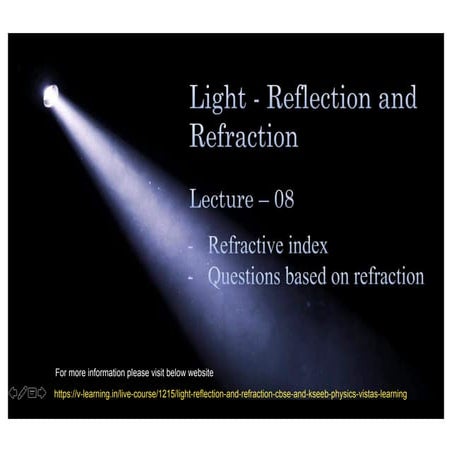 Class 10|Light - Reflection and Refraction | CBSE and KSEEB Physics | Vista's Learning|Sanjay kumar Vishwakarma