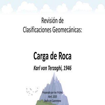 Clasificaciones Geomecánicas: Carga de Roca, Terzaghi, 1946