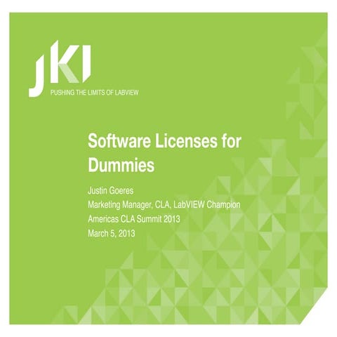 CLA Summit 2013: Software Licenses for Dummies