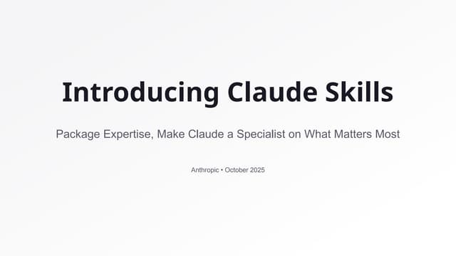 Claude Skills Presentation - Instructions, Scripts and Resources