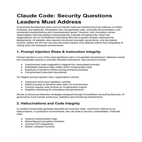 Addressing Security Challenges in AI-Powered Software Development with ...