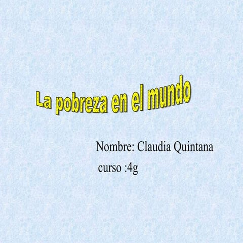 la pobreza en el mundo | PPT