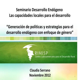 Claudia Serrano desarrollo endógeno...