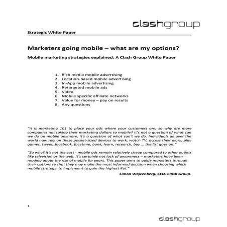 Clash group white paper 2013 