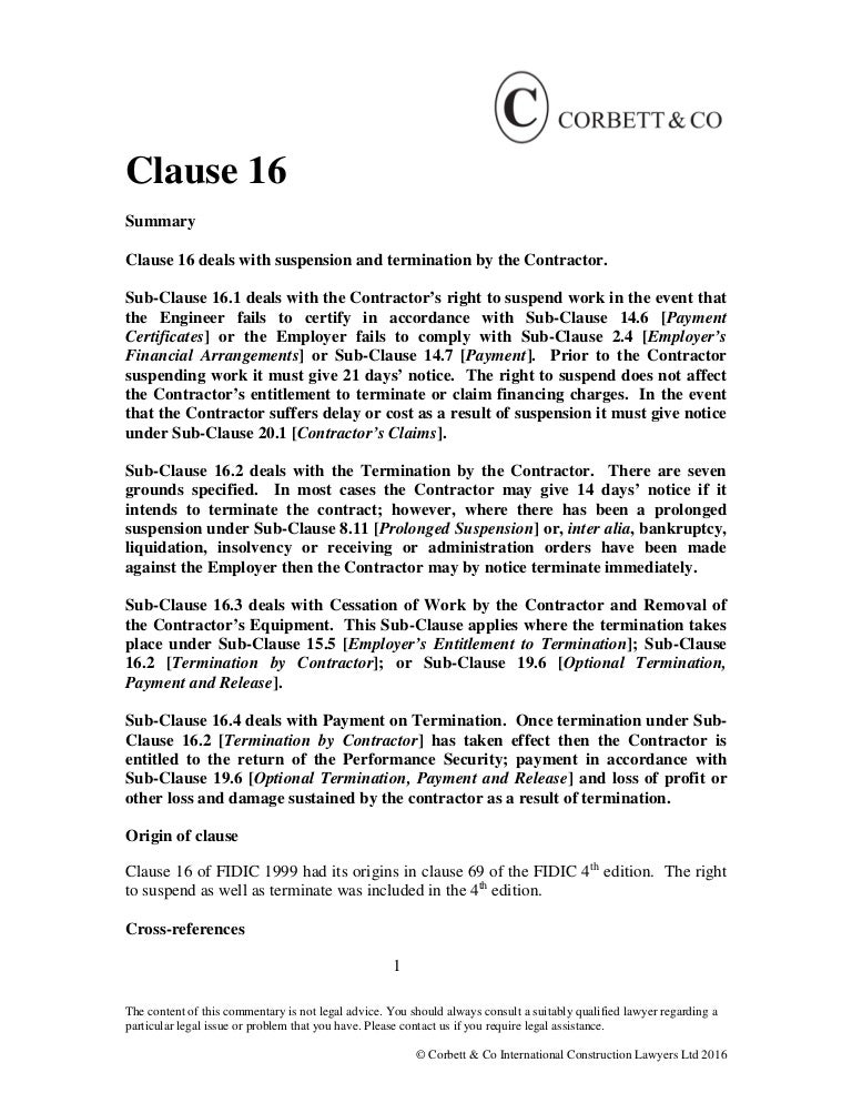 Clause 16 suspension