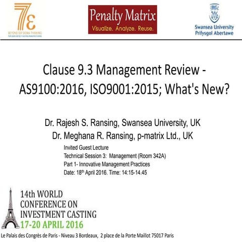 AS 9100:2016 and ISO 9001:2015 - Clause 9.3 Management Review : What's New?