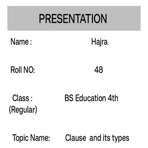 Clause and its types                   .