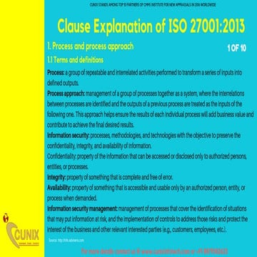 Clause explanation of ISO 27001 2013 | PDF