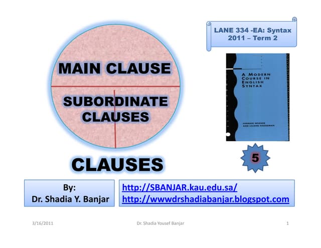 Clauses   presented by dr. shadia y...